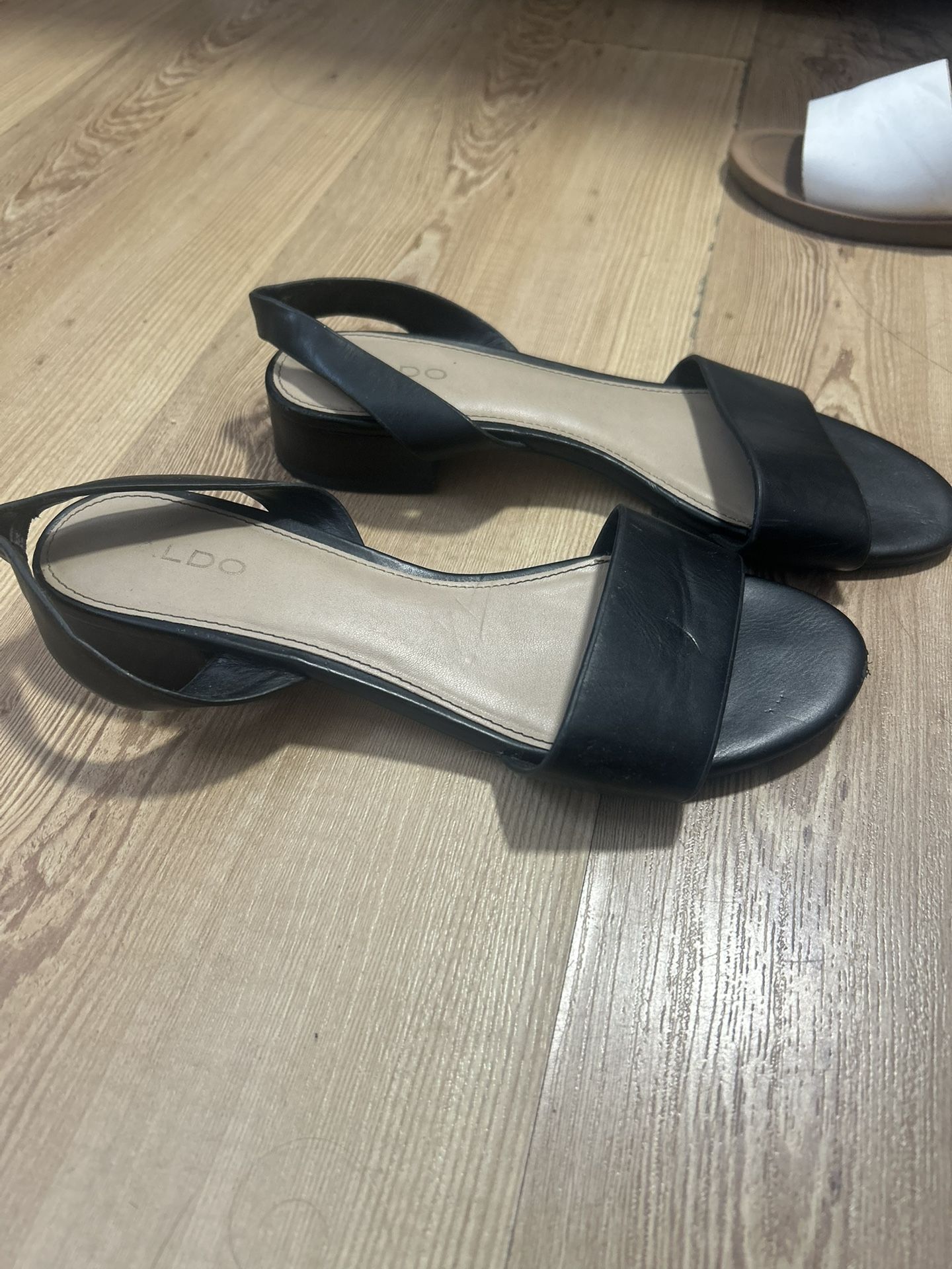 Steve Madden Black Short Heel Sandals