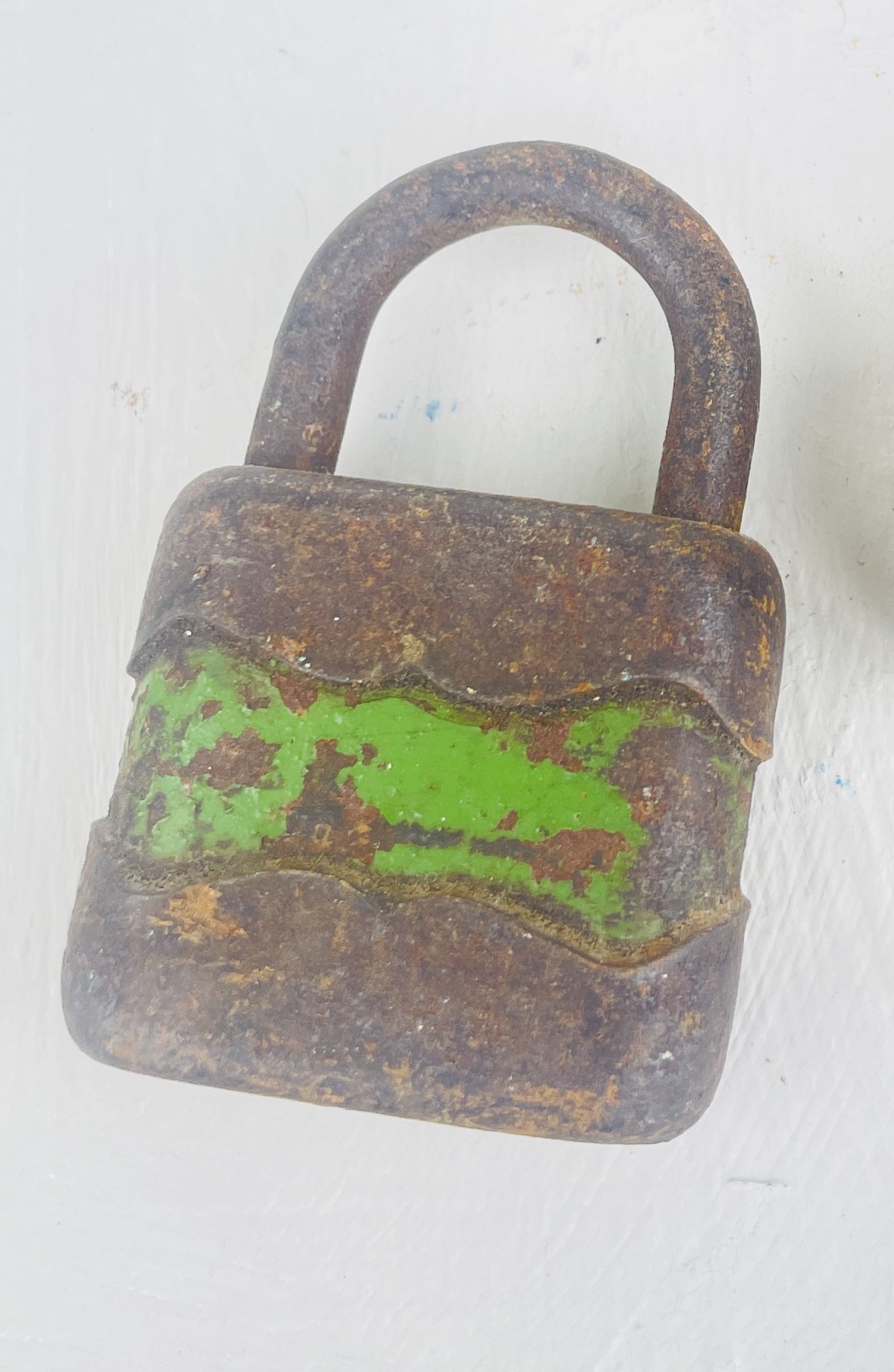 Vintage Old Green Padlock No Key