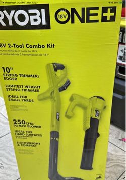 Ryobi 18v cordless string trimmer and blower kit