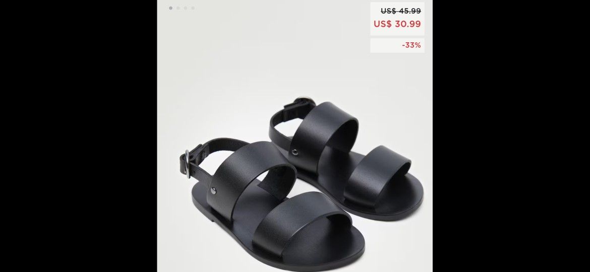 New With Tags Mango Zara Kids Boys Girls Sandals Shors Leather Size 26 Black