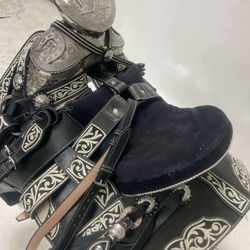 Nueva montura charra súper Pitiada original con Herrage y Fuste plateado
