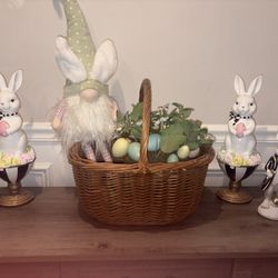 Large Woven Vintage Easter Wicker Basket