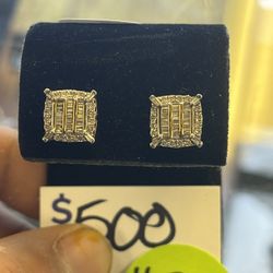 Gold Diamond Earrings 