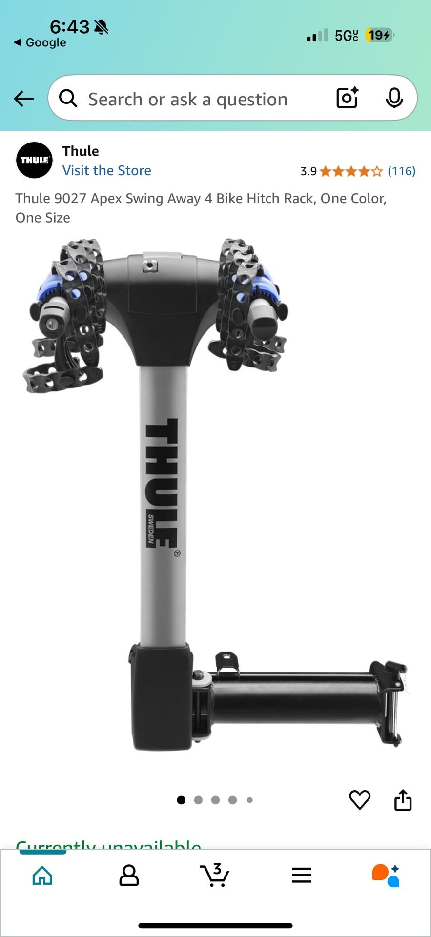Thule Swing Away 4 Bike Carrier