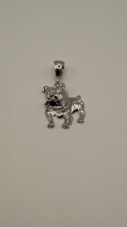 Silver Bulldog Pendant Charm