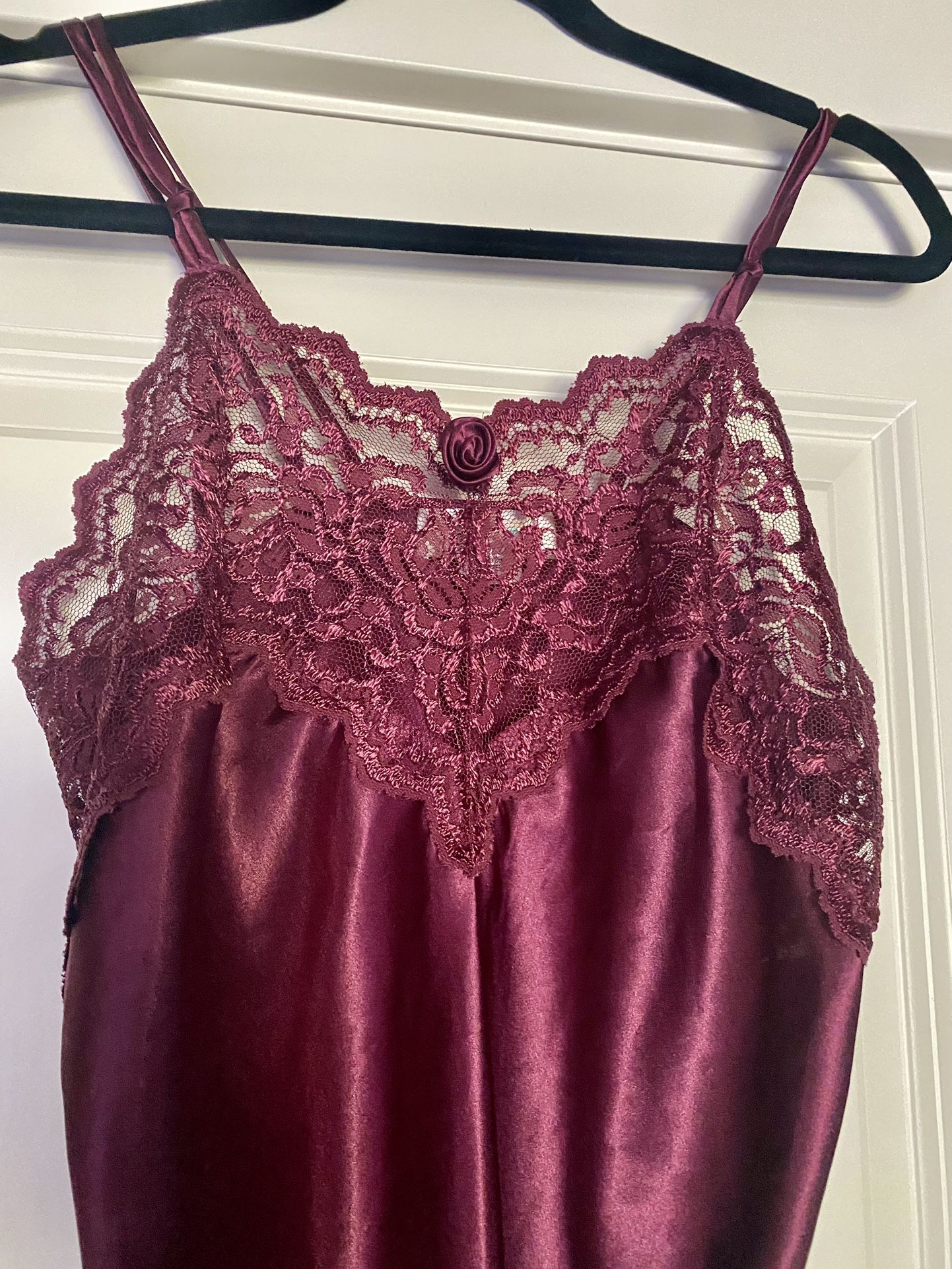 Lingerie For Women Nightgown Burgundy Sleepwear Dentelle