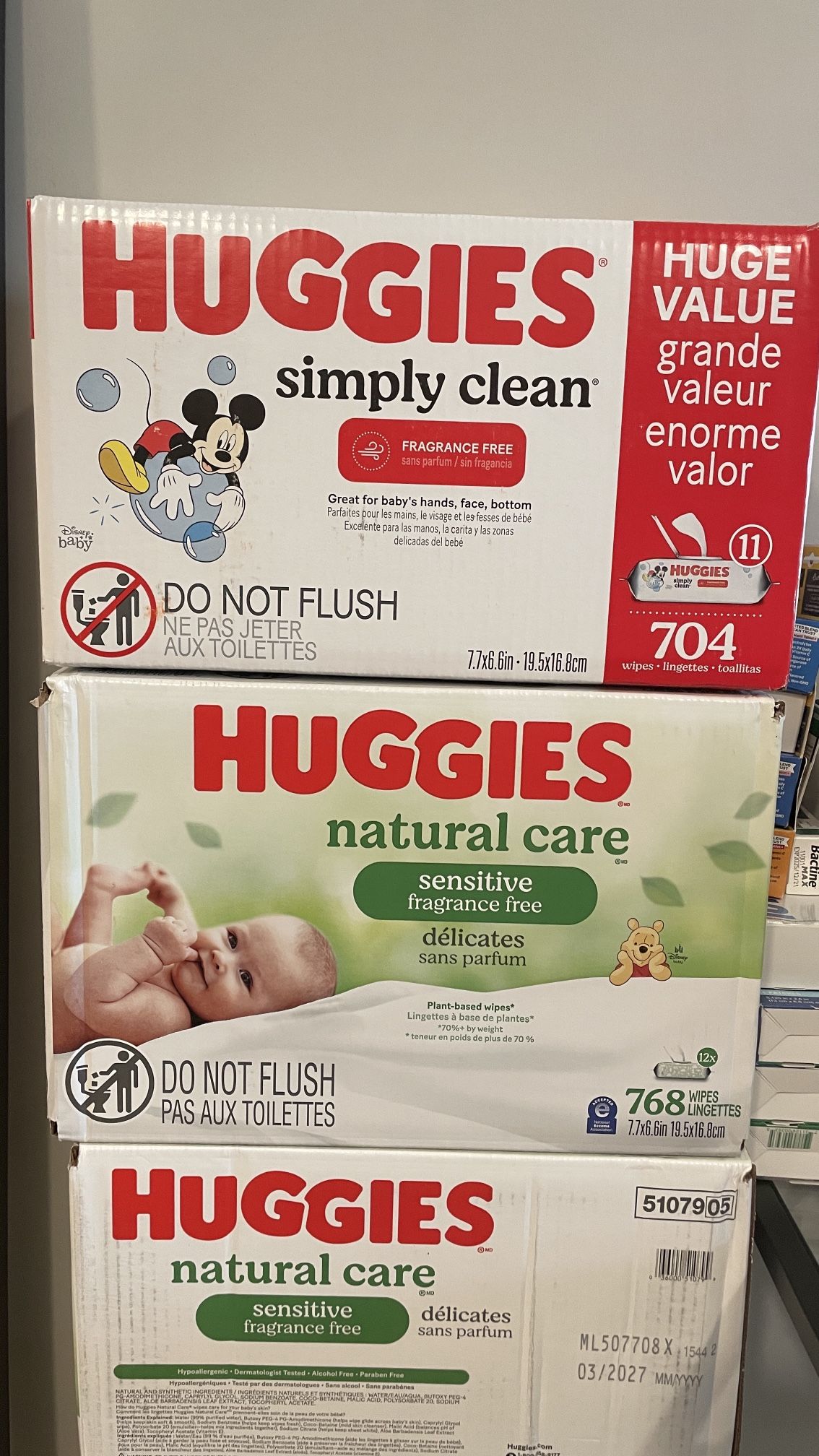 huggies baby wipes 2 boxes for $40