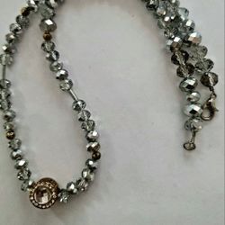 CUSTOM MADE SWAROVSKI BEAD FOCAL CZ PENDANT BLING CHOKER NECLACE BY UNIQUE BOUTIQUE 