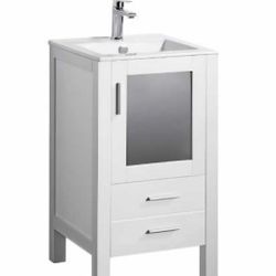 16" x 16" White PVC Vanity
