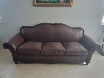 Leather Sofa and Loveseat Brown