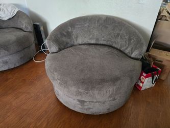 Grey Love Seat & 2 Single Sofas