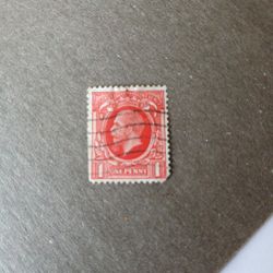 1934 Great Britain Sc #211a (watermark sideways) - One Penny KGV - Used stamp