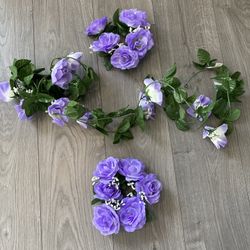 Wedding or party floral Candle rings and Garland