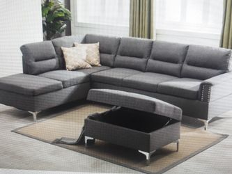Sectional and ottoman 2 colors