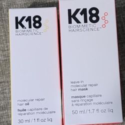 Two K18 Hair Masks (1.7 Oz Each) Brand New