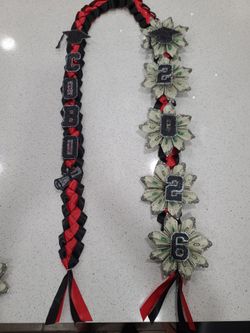 Red and Black Graduation Lei