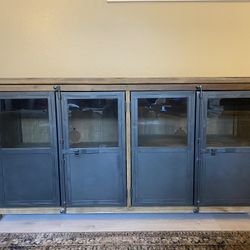 World Market Langley Wood and Metal Console Table Credenza Storage Cabinet