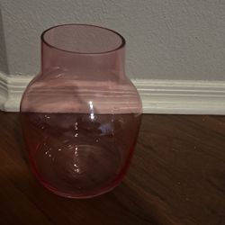 Flower Vase Pink In Color 8” Tall 