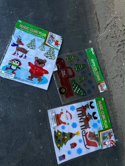 Christmas Window Clings Set of 3
