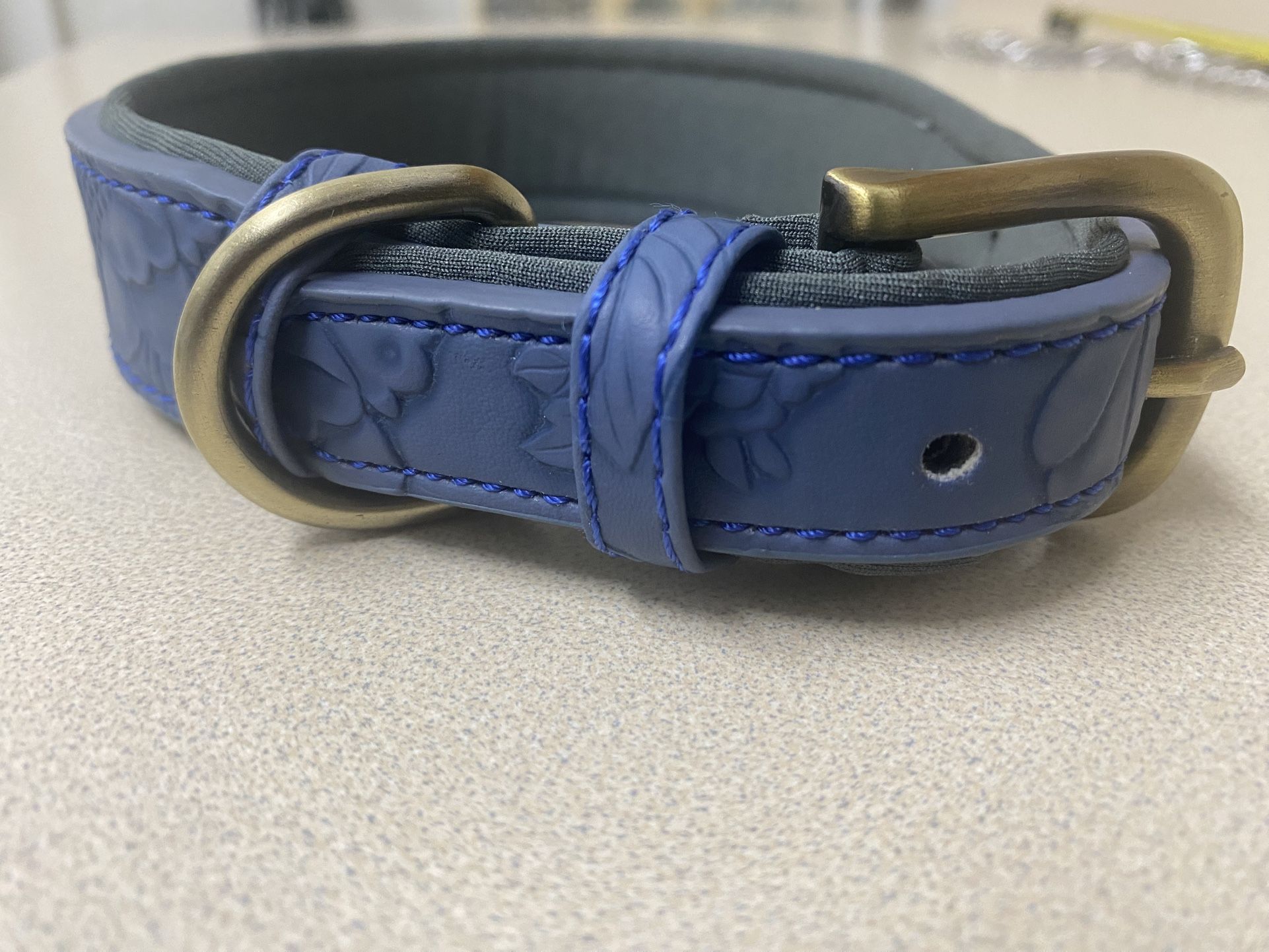 Leather Blue Pet Collar