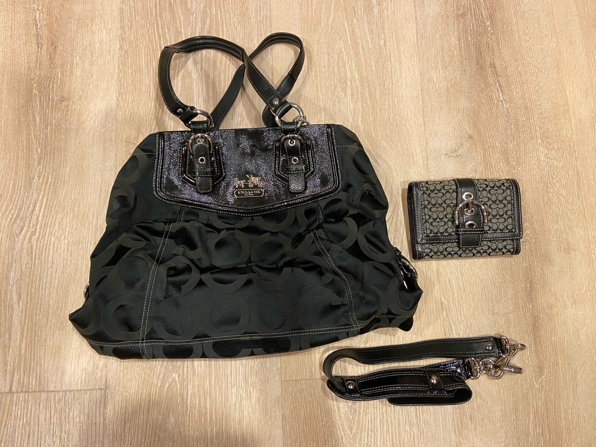 Coach Designer Shoulder Bag Handbag Wallet Set