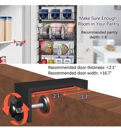 SPACLEAR Over the Door Pantry Organizer, 8-Tier Adjustable Pantry