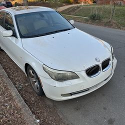 White 2008 BMW 528i – Clean Title – Runs – Needs Front Repair – AS ISh