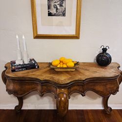 Wood Console Table Vintage By Schnadig Co. 