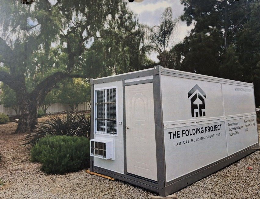 Three Modular Folding Office Storage Tiny Home Remote Shed Pop Up Building Dwelling & Trailer