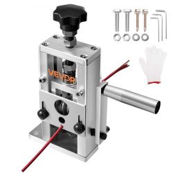 Manual Wire Stripping Machine, 0.06-1 in, Copper Stripper with Hand Crank or Drill Powered, 64Mn Quenched Blades, 45# Steel Rollers, Aluminum Alloy Fr