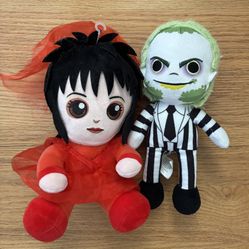 Amazon Beetlejuice & Lydia Deetz Red Wedding Dress 7/7.5” Plush Stuffy Dolls