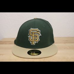 Exclusive New San Francisco Giants Fitted Hat MLB Club Size 7 1/2 2tone Green