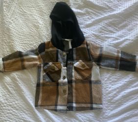 Baby Plaid Flannel Hooded Shacket 2t