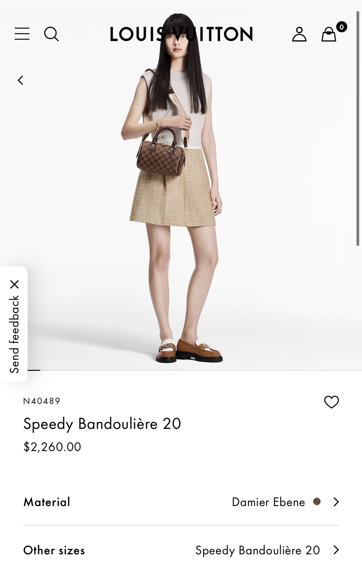 Speedy Bandouliere 20 Crossbody Purse Bag