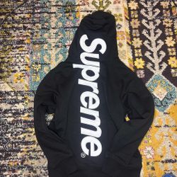 Black and white supreme hoodie size small