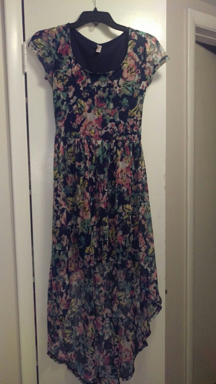 XS lace print hi/low sundress