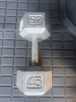 45 lb Hex Dumbbell – Cast Iron