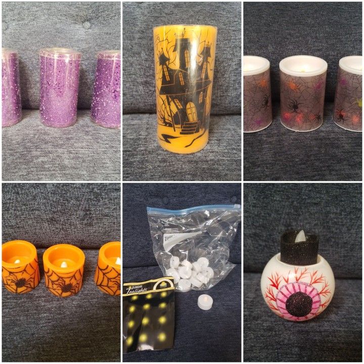 Collection Of Battery Operated Candles Halloween Decorations