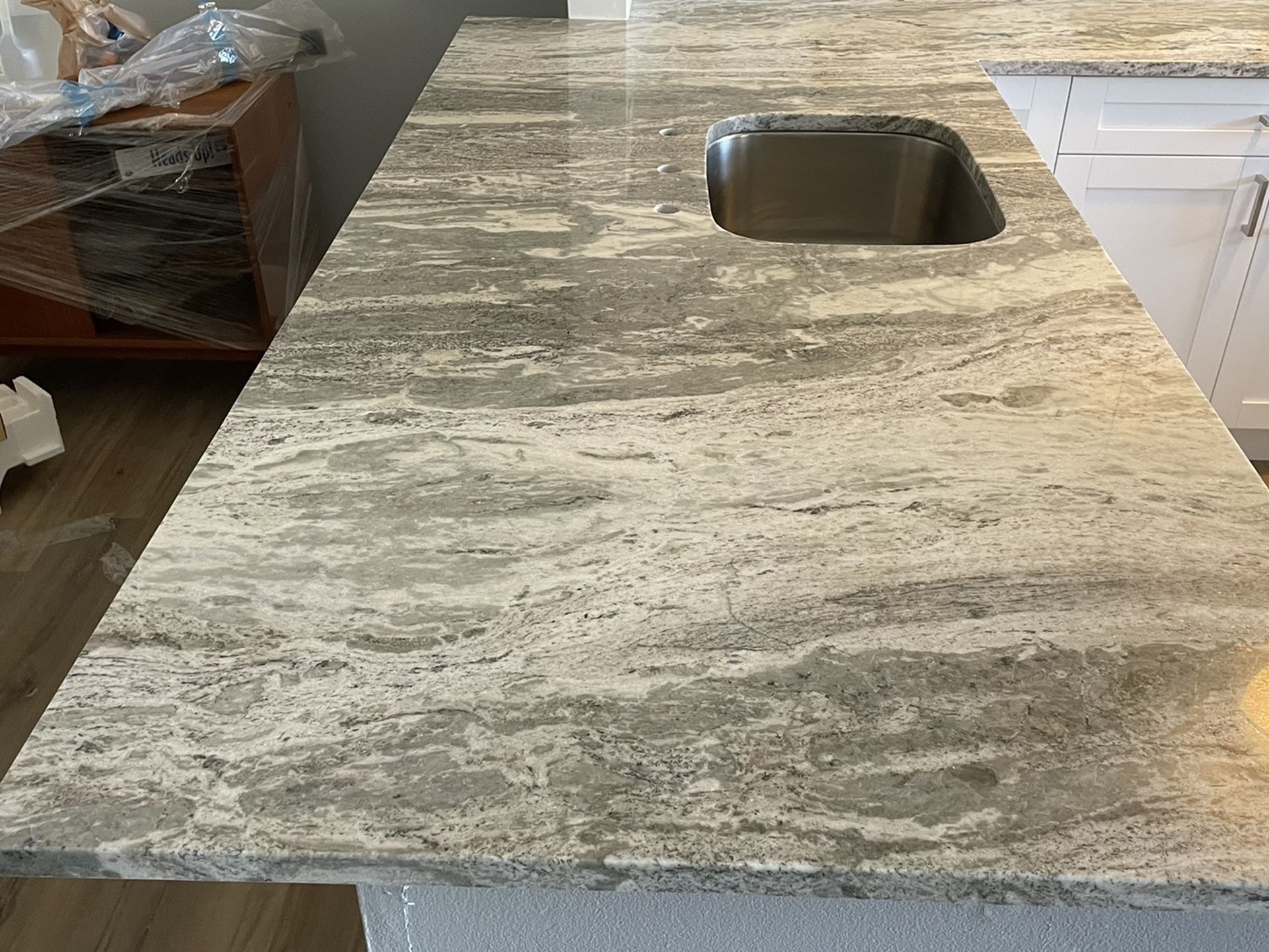 Granite Countertop With Wood Cabinet