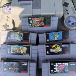 Super Nintendo SNES 7 Games Donkey Kong Mario 