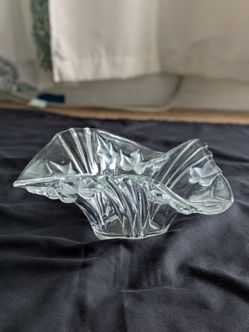 Vintage Crystal Handkerchief Bowl