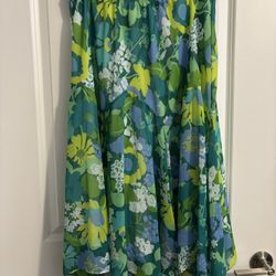 Green Flowery Skirt