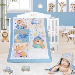TrenD'Lay 4 Piece Baby Crib Bedding Set for Boys or Girls, Crib Set,