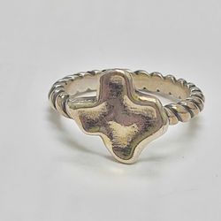 James Avery Texas Ring Retired Lone Star State Size 6 Sterling Silver 925