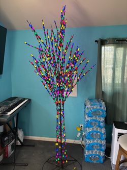 8 ft Pre-Lit Bare Branch Tree with 700 Multicolor LED Lights
