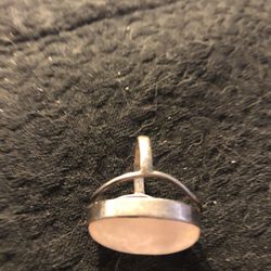 Rose Quartz  Stone 925 Sterling Silver Ring