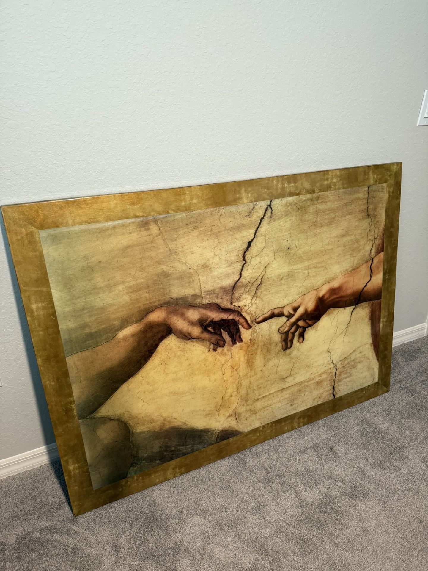 The Creation of Adam wall hanging art resin 54x39
