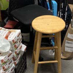 SOLD Black Mesh Desk Chair 20.00. Wooden Stool. 10.00 