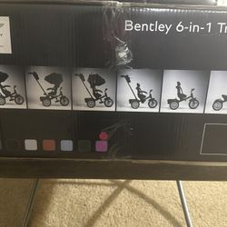 Brand New Bentley 6-in-1 Fuchsia Pink Tricycle 