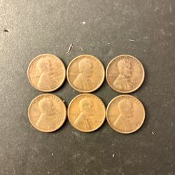 Coins – Lincoln Pennies – 1920D, 1925D, 1926D, 1927D, 1928D and 1929D - all Denver Mint - Total 6  Coins  - 1920’s Decade